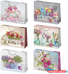 Virág Home papír ajándéktasak, ajándékzacskó 30x23x10 cm (JAV_PKK768889)