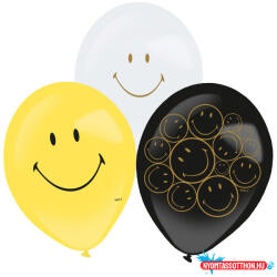 Emoji Smiley Originals léggömb, lufi 6 db-os 11 inch (27, 5 cm) (JAV_DPA9914446)