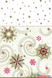 Karácsony Karácsonyi Gold Stars and Twirls papír asztalterítő 120x180 cm (JAV_PKK758460)