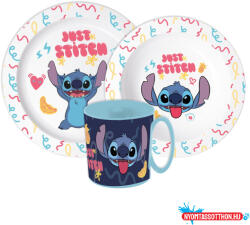 Disney Lilo és Stitch, A csillagkutya Just étkészlet, micro műanyag szett bögrével 390 ml (JAV_JVL22278)