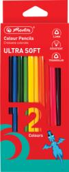 Herlitz Creioane colorate Ultrasoft, mina 3.3mm, set 12 culori, Herlitz HZ9498370