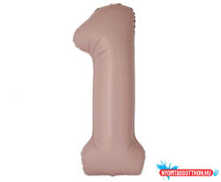 Számok Matt rózsaszín 1-es Vintage szám fólia lufi 76 cm (WP) (JAV_MLG332414)