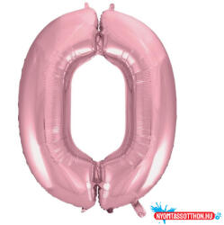 Számok Rózsaszín Light Pink 0-ás szám fólia lufi 92 cm (JAV_MLG109191)