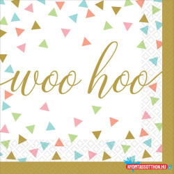 Party Konfetti Woo Hoo szalvéta 36 db-os 25x25 cm (JAV_DPA701926)