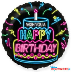 Boldog Születésnapot Happy Birthday Neon fólia lufi 46 cm (WP) (JAV_MLG302899)