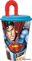 Superman Savior szívószálas pohár, műanyag 430 ml (JAV_STF85630)