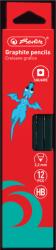 Herlitz Set 12 creioane grafit HB patrate Herlitz 9498570, 2.2 mm (9498570)
