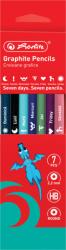 Herlitz Set 7 creioane grafit HB Herlitz rotunde cu zilele saptamanii, corp colorat, 2.2 mm (9498400)