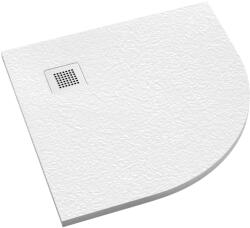 Schedpol Kalait Grooved White Stone cădiță de duș semirotundă 90x90 cm alb 3.3104/B/GR-M2 (33104BGRM2)