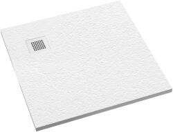 Schedpol Kalait Grooved White Stone cădiță de duș pătrată 90x90 cm alb 3.3101/B/GR-M2 (33101BGRM2)