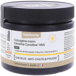 Nat&Form Colagen marin hidrolizat + KeratinăHNS, 120 g, Nat&Form