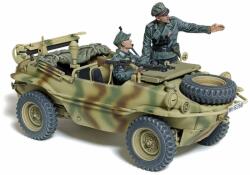 TAMIYA Model asamblabil Tamiya Militari: Automobile - Vehicul amfibiu german Schwimmwagen Type 166 Wide Wheel Version, 2 figurine (TAM35393)