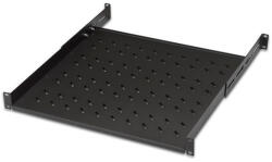 Lande LN-RAF-RMC-1145-BL 19" 1U 450mm mély 4 ponton rögzíthető állítható fekete tálca