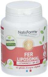 Nat&Form Fier cu vitamina C, B12 și acid folic, 60 capsule, Nat&Form