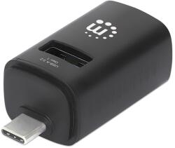 Manhattan USB HUB - 3db USB 3.0 / 2.0 Type-C Combo Mini Hub, Ultra-Compact Design, Fekete 180993 (180993)