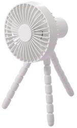 EUROLAMP Újratölthető asztali ventilátor, 3 W / 5 V, 1800 mAh, fehér 300-20547 (EU0715)