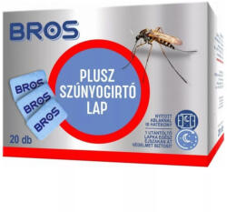 BROS LAPKA-001263 szúnyogirtó utántöltő lapka elektromos készülékhez, 20 db, max. 12 órás védelem, max. 16 m2 - elektrosokk