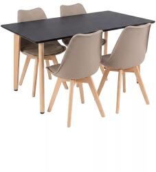  Silla 120 4+1 étkező garnitúra fekete-bézs