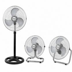Rosberg R51760J18, 3 az 1-ben, 70 W, 45 cm, 3 sebességfokozat, Moduláris, Inox, Multifunkciós ventilátor (R51760J18)