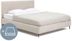 Bonami Бежово тапицирано двойно легло с матрак и решетка 180x200 cm Noira Slim - Bonami Selection (1762756)
