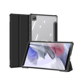 Samsung Tab A7 Lite 8.7 SM-T220 / T225, mappa tok, Trifold, légpárnás sarok, közepesen ütésálló, átlátszó hátlap, Dux Ducis Toby, fekete - prodots
