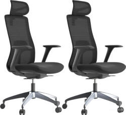 Mercury 2PACK Ergonomikus irodai szék WISDOM, fekete műanyag, sötétszürke (2 db)