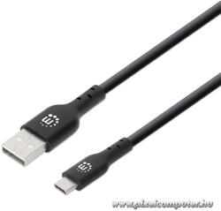 Manhattan Kábel - USB nyomtató kábel (USB2.0, USB-A - USB-B, 3m, Fekete) (354936)