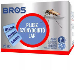 BROS LAPKA-001263 szúnyogirtó utántöltő lapka elektromos készülékhez, 20 db, max. 12 órás védelem, max. 16 m2 - digibolt