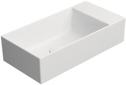 SAPHO Gsi Kube X kerámia kézmosó csiszolt alsó szélekkel 50x25 cm jobbos/balos, matt fehér 94869009 (94869009)