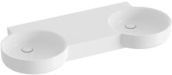 RAVAK Arc 120 öntött márvány duplamosdó 121x52 cm csapfurat és túlfolyó nélkül, fehér XJX01312002 (XJX01312002)