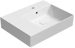 SAPHO GSI Kube X kerámia mosdó 60x47 cm 1 csaplyukkal csiszolt alsó élekkel és Extraglaze bevonattal, jobbos/fehér 94399111 (94399111)