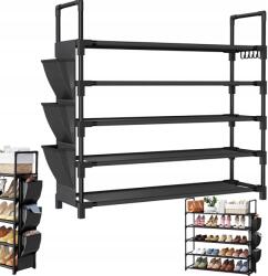 Bedee 5 Szintes Cipősszekrény Loft könyvespolc Cipőtartó Állvány Oldalsó zsebbel (regał na buty organizer)