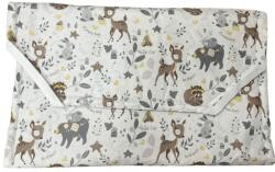  Pamut derékalj gumipántokkal, ovis fektetőre 130 x 60 cm - Szürke erdei állatok