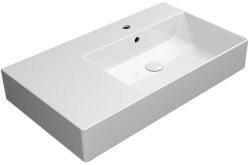 SAPHO GSI Kube X kerámia mosdó 80x47 cm 1 csaplyukkal csiszolt alsó élekkel és ExtraGlaze bevonattal, jobbos/fehér 94579111 (94579111)