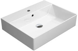 SAPHO GSI Kube X kerámia mosdó 60x47 cm csaplyukkal és csiszolt alsó élekkel, matt fehér 94319109 (94319109)