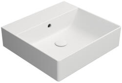 SAPHO GSI Kube X kerámia mosdó 50x47 cm túlfolyóval és csiszolt alsó élekkel, matt fehér 94309009 (94309009)