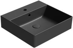 SAPHO GSI Kube X kerámia mosdó 50x47 cm 1 csaplyukkal és csiszolt alsó élekkel, matt fekete 94309126 (94309126)
