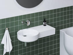 RAVAK Arc öntött márvány mosdó 83x44 cm csapfurat és túlfolyó nélkül, jobbos/fehér XJXP1383000 (XJXP1383000)