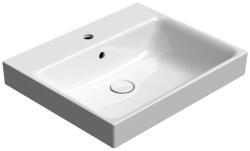 SAPHO Gsi Nubes kerámia mosdó csiszolt alsó élekkel és ExtraGlaze bevonattal 60x50 cm csaplyukkal és túlfolyóval, fehér 96319111 (96319111)