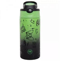 COOLPACK duplafalú fém thermo kulacs - szívószálas 350 ml - Game Over Green - díszdobozos (Z10969)
