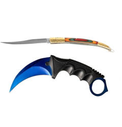 Depox Set cutit karambit si cutit spaniol, otel inoxidabil, 19 cm (1625)