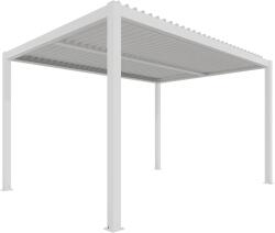 Ximax fehér pergola 4 x 3 - motoros működtetéssel, színes LED-szalaggal (9006547810196)
