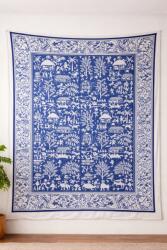  Pamut Paplanhuzat King Size Warli Kétoldalas Indiai Boho Folk Ajándék