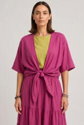 SHOPIKA Blazer tip kimono din bumbac fin cu inchidere prin innodare, magenta Talie unica