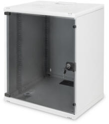 ASSMANN SOHO DN-19 12-U-S-1 19" 12U 595x540x400mm lapraszerelt üvegajtós szürke fali rack szekrény - 3bnetwork