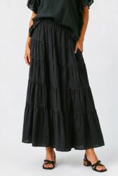 Shopika Fusta lunga din bumbac cu volane si talie elastica, neagra Talie unica