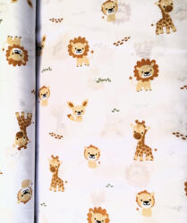  Maradék pamutvászon textil csomag oroszlán és zsiráf (elfordított minta)