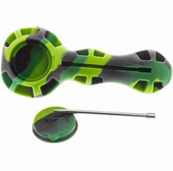 Eyce Pipa silicon/sticla Eyce Spoon Bangin cu Poker negru-verde 11cm - Garantie pe viata (USA)