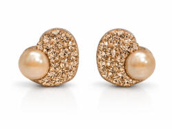 HÉRA GYÖNGYÖS SZÍV bedugós fülbevaló - 10 mm (peach) (2026071403)