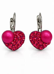 HÉRA GYÖNGYÖS SZÍV kapcsos fülbevaló - 10 mm (neon pink) (2026071410)